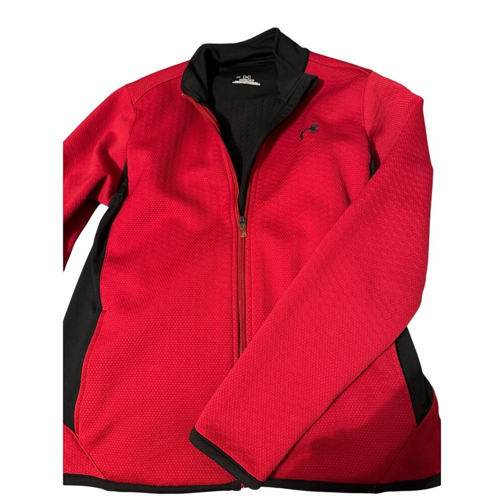 Under Armour sz Medium‎ Red and black cool gear jacket Honeycomb pattern inside